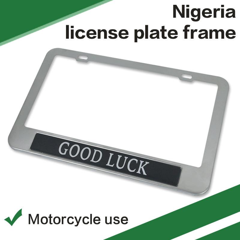 不锈钢尼日利亚摩托车车牌架摩托车牌照框可贴滴塑标车牌框XCLPF
