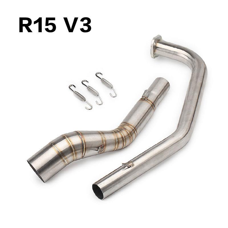 摩托车不锈钢前段排气管适用于雅马哈R15 V2 MT125 MT15 R15 V3