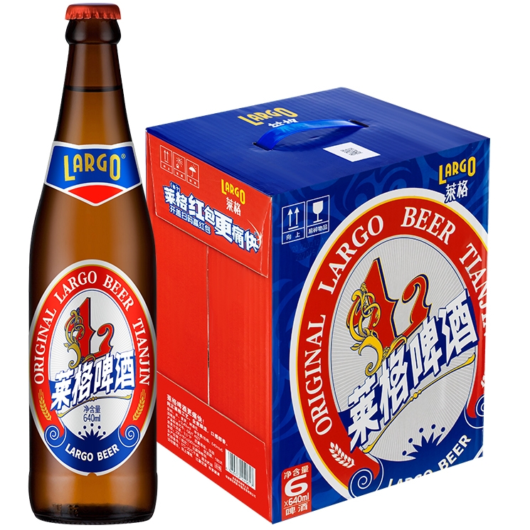 雪花啤酒莱格640ml*6瓶装啤酒整箱天津啤酒国产酒水喝莱格更痛快
