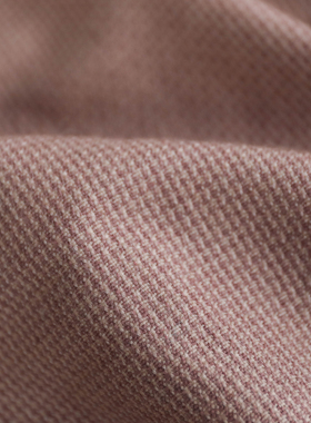 意大利进口复古米脏粉色编织粗纺粗花呢纯羊毛面料设计师套装布料