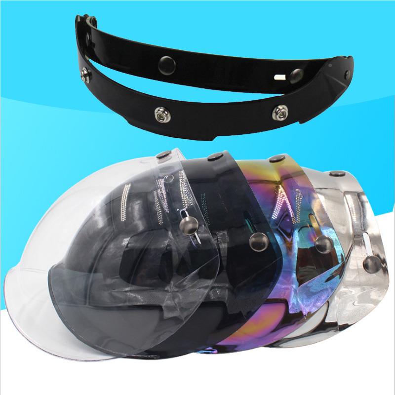镜摩托车复古头瑜达（数盔泡泡镜风 覆式头盔半盔防风镜通用半透