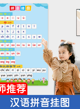 拼音字母表墙贴挂图汉语小学一年级韵母声母整体认读音节26个