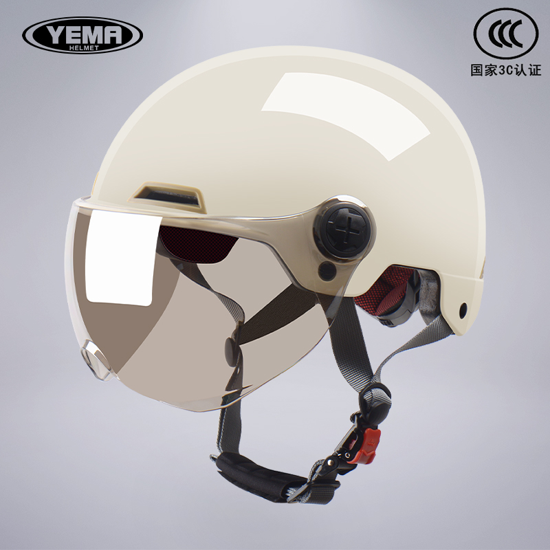 国标3C认证野马头盔电动车女夏季防晒防紫外线摩托车安全帽男半盔
