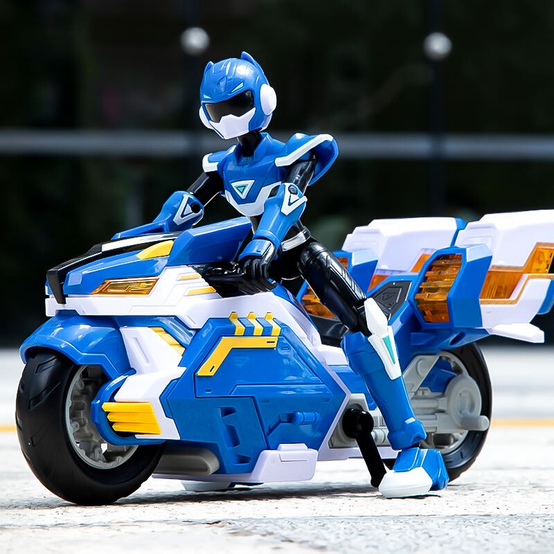 迷你工队超五之能威量儿特童福乐战士摩托车可动变形机甲玩具男孩