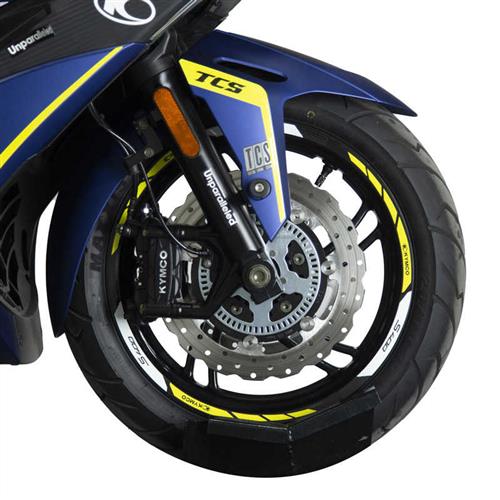 适用光阳摩托台产S400改装轮毂轮圈车圈钢圈反光贴花防水贴纸拉花