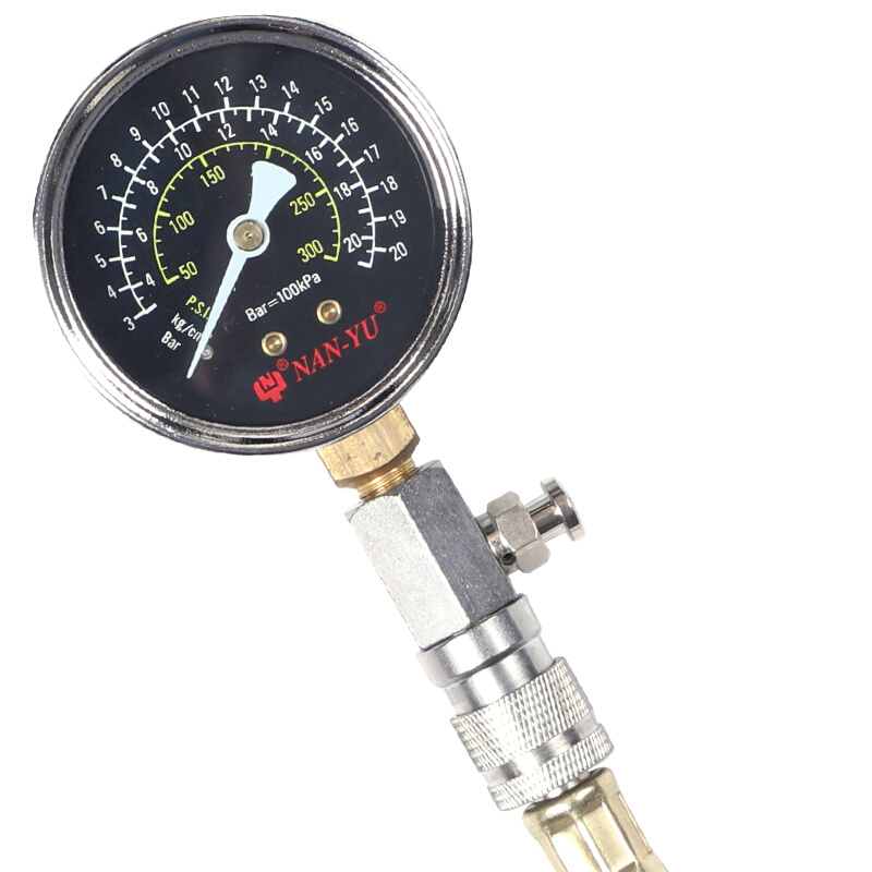 。台湾南豫324F气缸压力表汽车摩托车检测维修缸压表多功能压力表