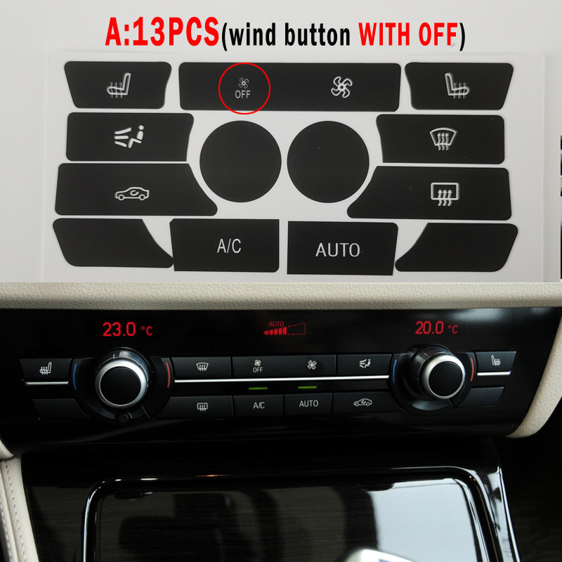 适用于宝马5系7系 x5 x6 F10 F01 F15空调按钮按键面板修复贴纸贴