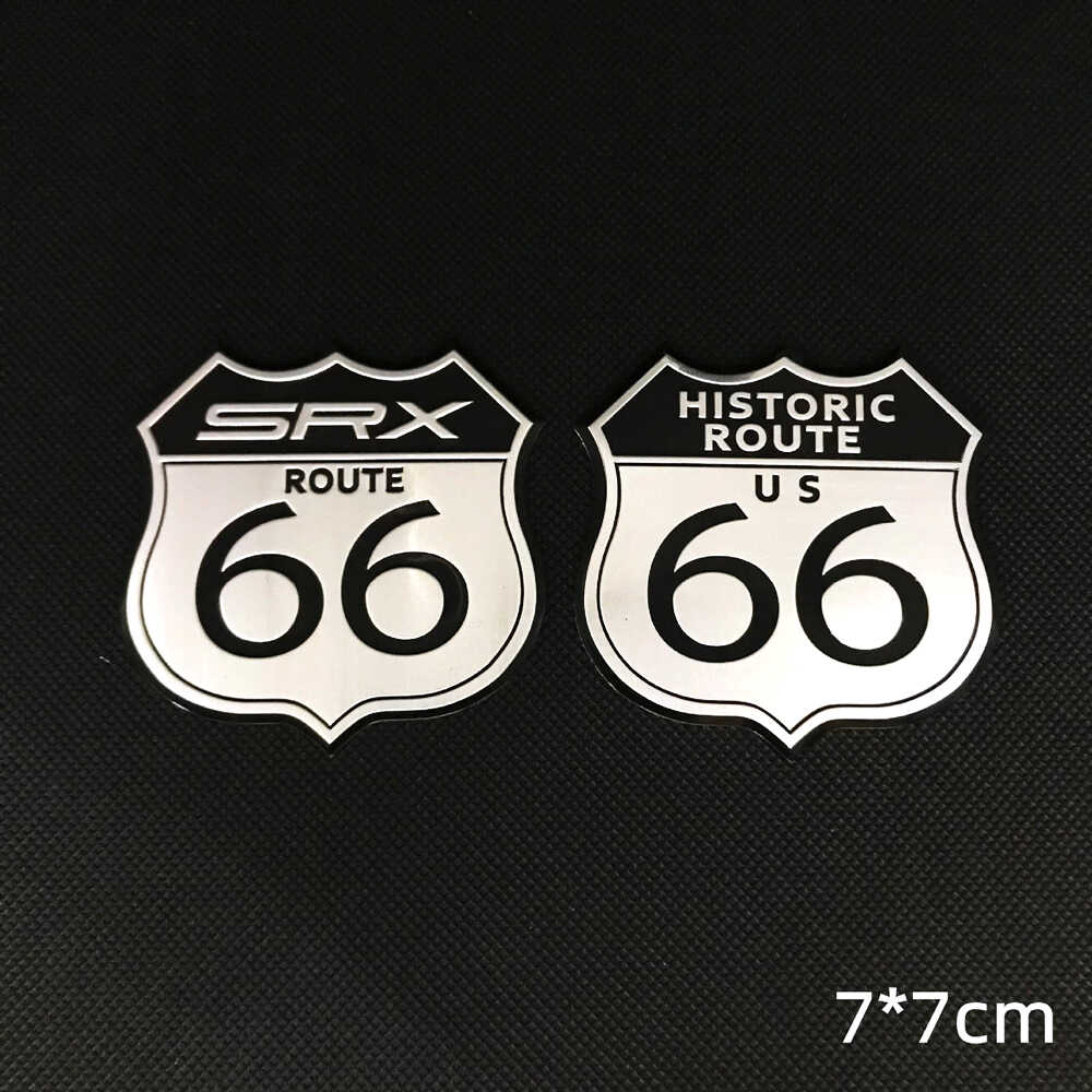 适用于凯迪拉克SRX车贴 66号公路纪念款车标ROUTE US金属铭牌铝标