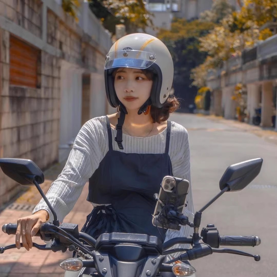 台湾Gallop复古半盔BIJIN美人电动踏板摩托车头盔姜戈通勤3/4盔