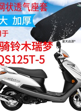 适用轻骑铃木瑞梦QS125T-5踏板摩托车坐垫套黑色加厚网状防晒座套