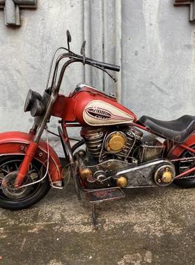 波兰代购Motorbike㊣ 古着收藏老式金属红色摩托车家居装饰摆件
