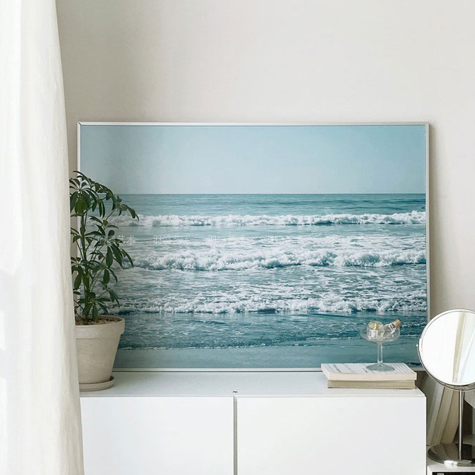 sea海浪装饰画芯卧室书桌风景挂画小众艺术海报拍照道具摆台画心