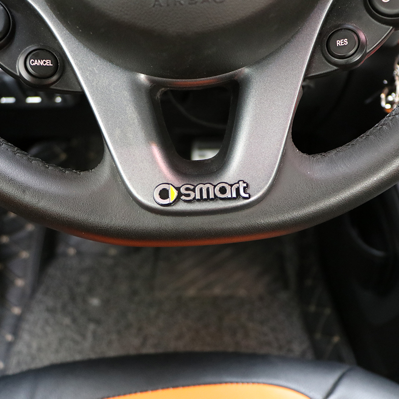 适用奔驰smart金属随意车贴斯玛特改装内饰两门四门方向盘装饰贴