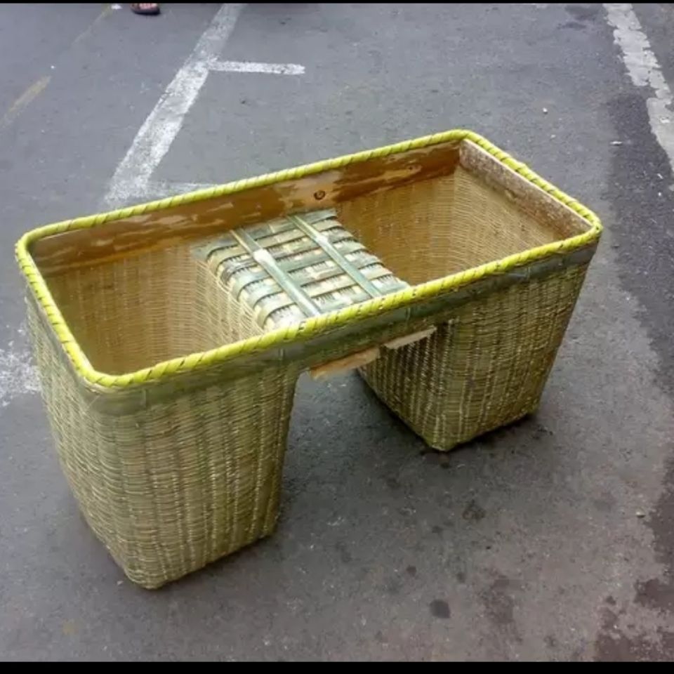 摩托车竹篓竹篮竹挂框纯手编织南竹制作装东西的篮子后备箱框定制