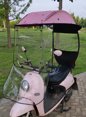 电动车雨棚蓬摩托车防雨电瓶车挡风罩冬防晒罩新款雨篷车棚遮阳伞