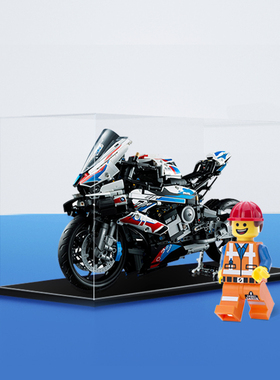 一体式亚克力展示盒适用乐高42130宝马M1000RR摩托车透明防尘罩子