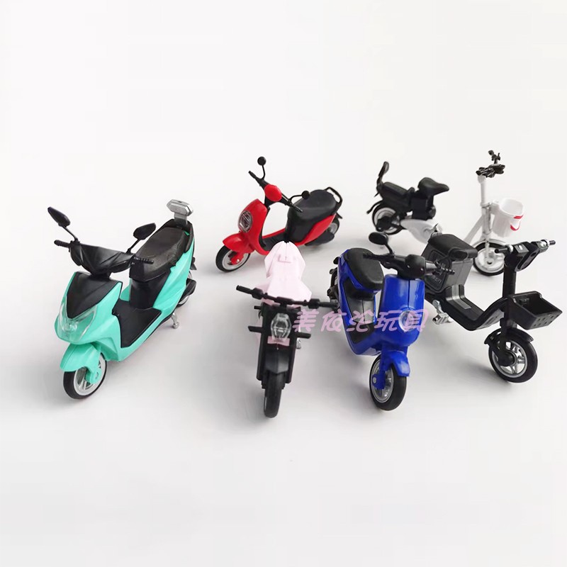 电动车拼装模型 1/24正版4D塑料概念小摩托车玩具儿童DIY装饰摆件