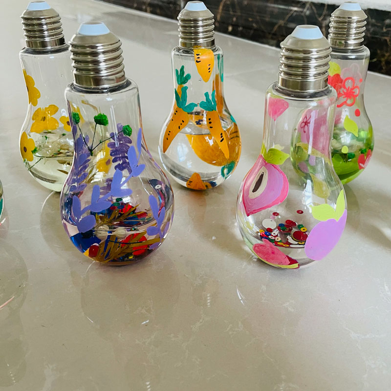 塑料仿真灯泡透明塑料儿童绘画美术美工区角环创空中挂饰吊饰装饰