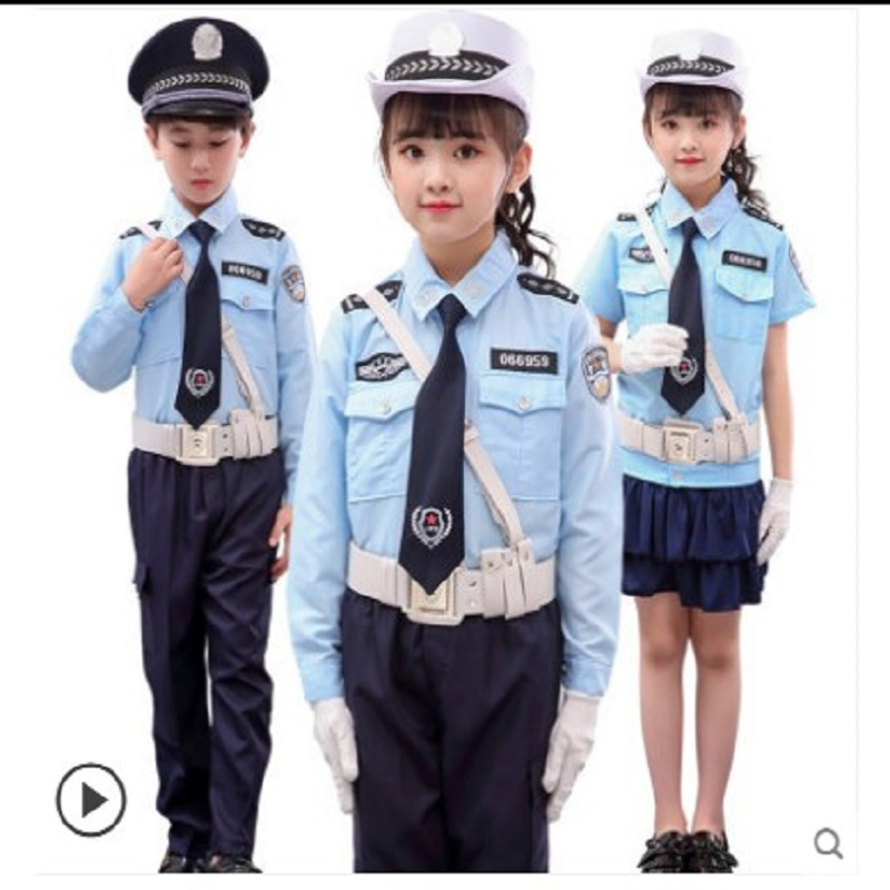 儿童警察服套装小警官夏款交警辅警演出服角色扮演幼儿园童装制服