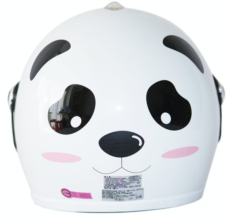 台湾华泰大头熊猫电动摩托车儿童头盔男女宝宝小孩安全帽保暖冬季