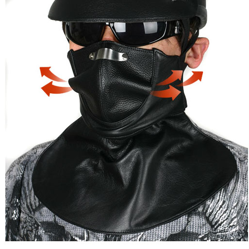 韩国进口哈雷印第安摩托车骑行面巾皮围脖防风保暖户外牛皮护脸
