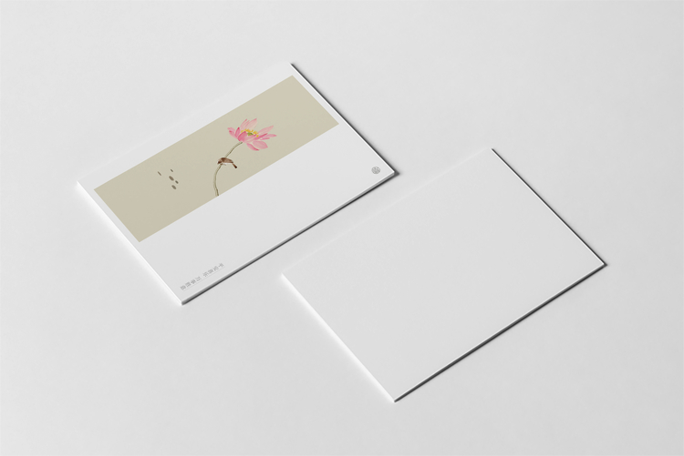 kp1023中式抽象图案绘画迷你小贺卡明信片留言售后邀请卡