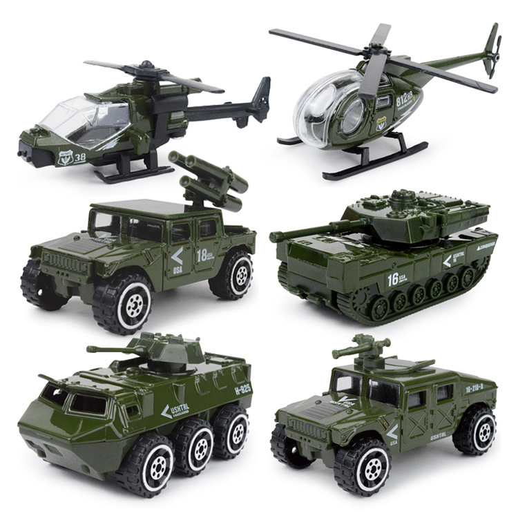 仿真合金车模型各类玩具小汽车男孩儿童套装礼盒组合军事坦克飞机