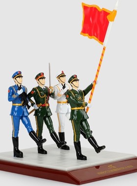 中国军人摆件仪仗队手办士兵人物装饰兵哥哥人民解放军模型公仔