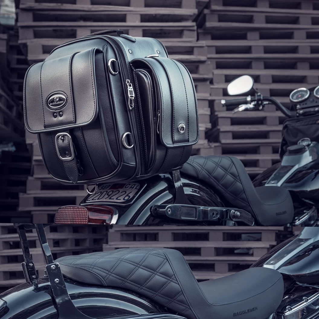 美国SADDLEMEN哈雷 印第安 摩托车用长途旅行防水包后尾包靠背包