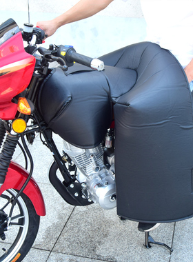 跨骑125摩托车挡风被分体挡风罩防水护膝冬季加厚保暖罩包油箱款