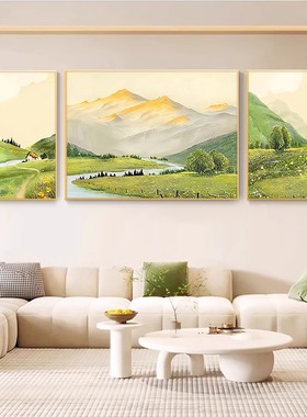 日照金山diy数字油画手绘轻奢大气风景山水客厅沙发背景墙装饰画