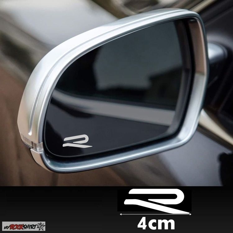 大众高尔夫GTI改装新款R标性能车贴 后视镜装饰贴倒车镜字母