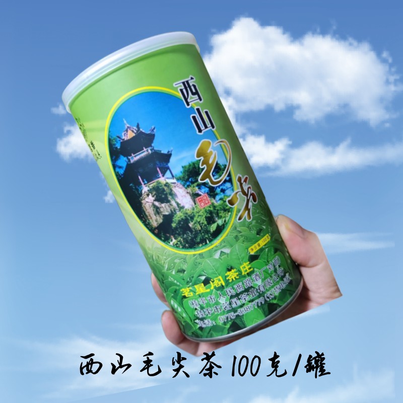 包邮广西桂平特产西山茶礼盒罐装绿茶茗星阁茶庄西山毛尖100克/罐