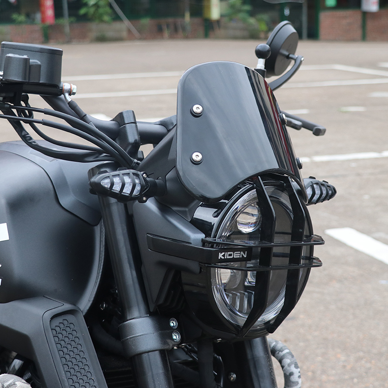 启典KD150-GK摩托车小t风挡前挡风玻璃GK150改装复古前挡风板黑色