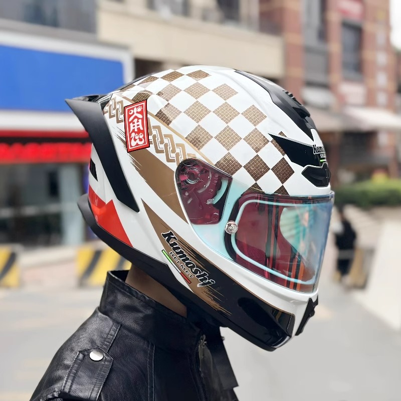 摩托车头盔男女四季覆式机车个性赛车3C认证全盔蓝牙电车安全头盔