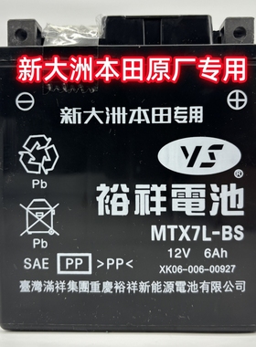 新大洲本田原厂专用蓄电池原装裂行EX125U+飞梦迪奥190跨骑踏