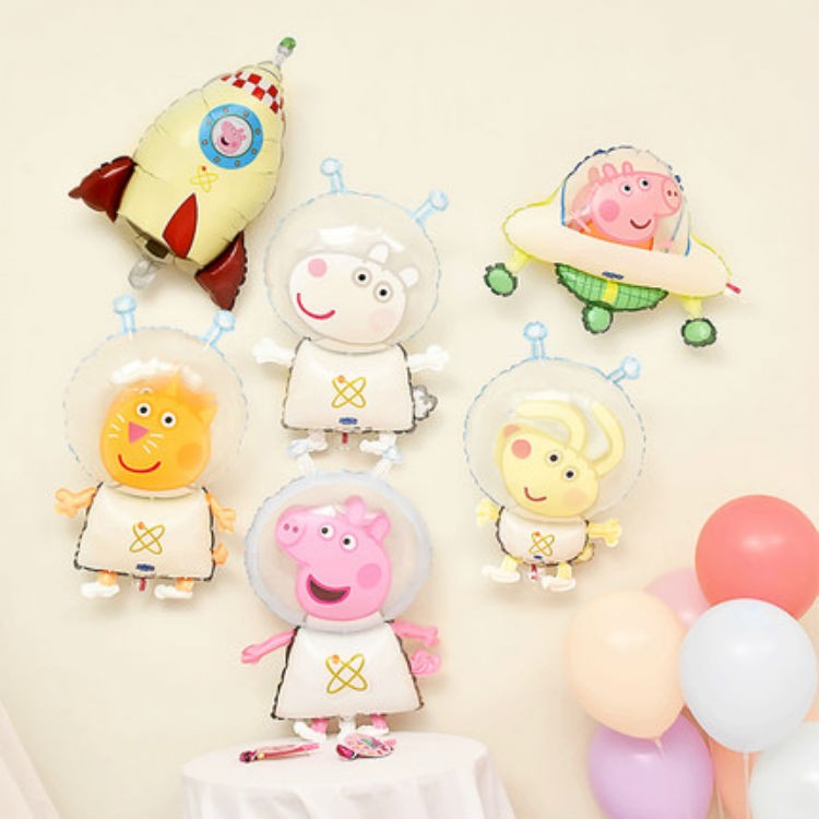 佩奇铝膜气球儿童卡通宇航员小猪气球宝宝生日派对装饰布置