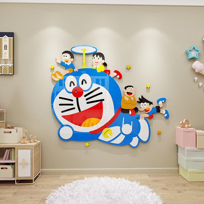 幼儿园布置哆啦A梦叮当机器猫立体墙贴儿童房间卧室床头墙面装饰