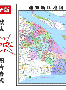浦东新区地图街道可特殊定制上海市JPG素材电子版高清图片交通