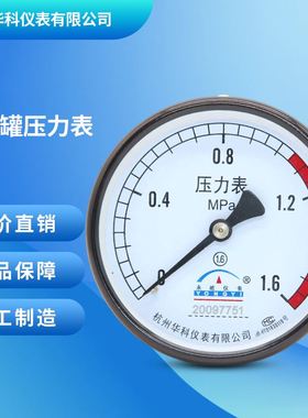 杭州富阳压力表储气罐轴向气压表Y100Z永屹仪表0-1.6MPa