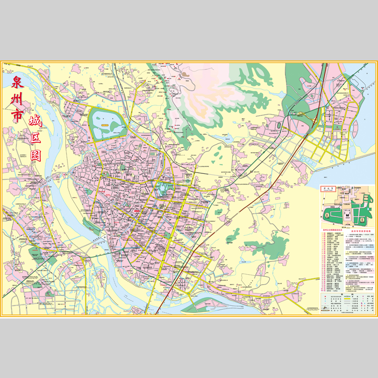 泉州市城区地图矢量电子版设计素材文件