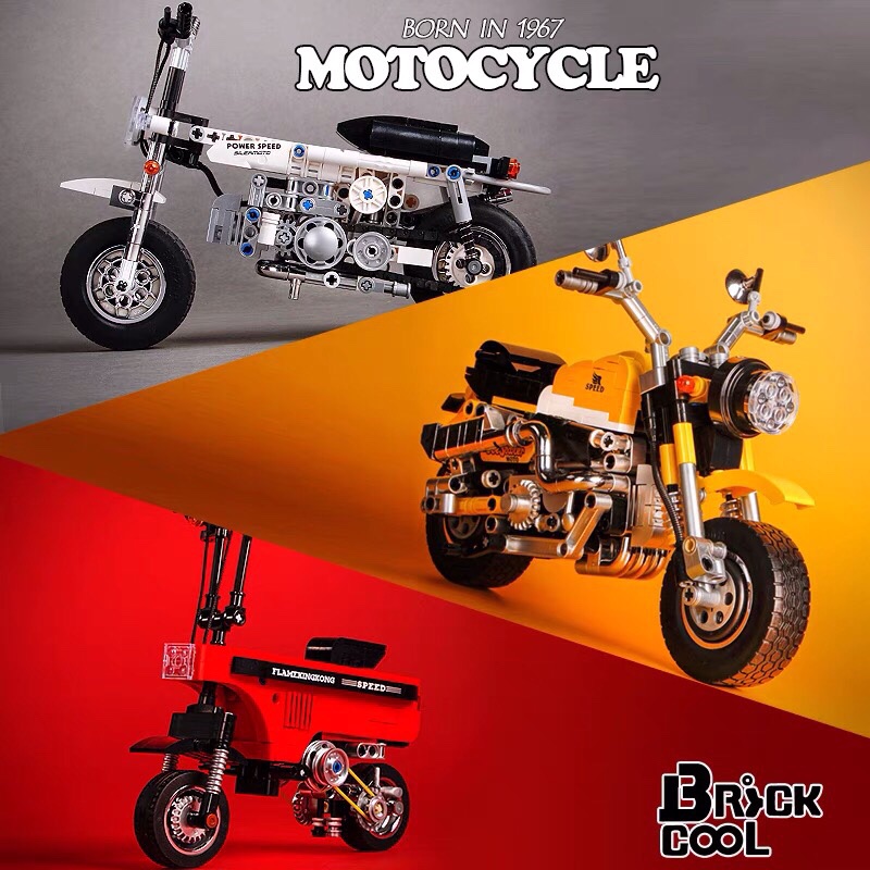 酷小砖科技系列KC007-KC009越野摩托车儿童积木益智拼装玩具模型
