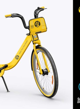 31502 交通共享单车自行车摩拜样机品牌VI设计模板PSD源文件素材