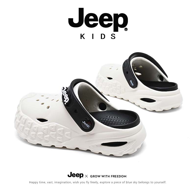 jeep儿童洞洞鞋男童凉拖鞋吉普2024小男孩休闲帅气外穿海边沙滩鞋