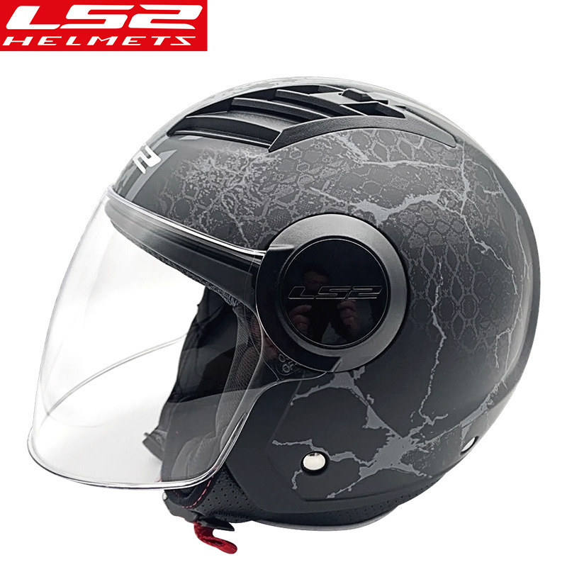 LS2摩托车头盔男女士半覆式安全帽子复古个性电动车四季半盔