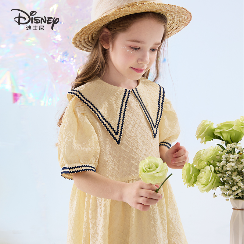 迪士尼女童连衣裙2024儿童夏装新款裙子白雪公主裙中大童洋气薄款