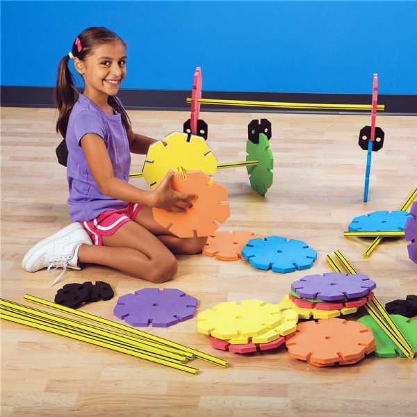 卡乐咪 雪花片挑战赛 多功能跨栏幼儿园感统训练器材儿童运动玩具
