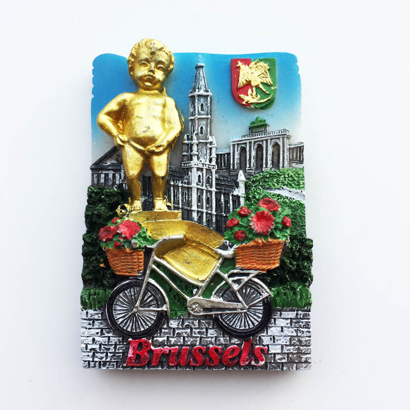 比利时首都布鲁塞尔创意旅游纪念装饰工艺品 地标尿童磁性冰箱贴