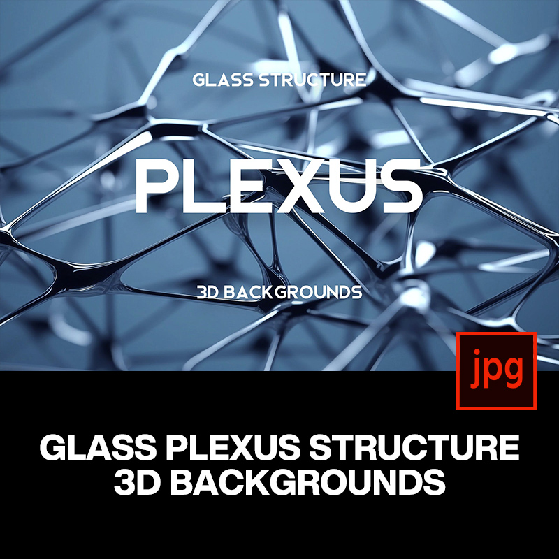 10款未来科幻玻璃树脂金属网络3D节点网格抽象背景底纹图片素材