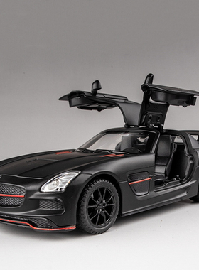 嘉业1:32奔驰SLS AMG合金汽车模型仿真鸥翼门跑车摆件儿童玩具车